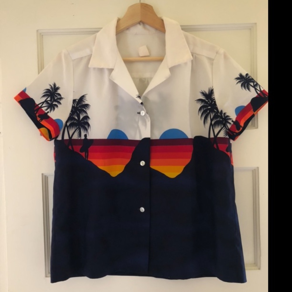 Kids vintage Hawaiian shirt button down
